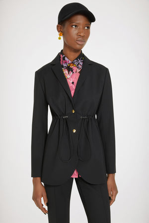 Jacke mit Zugband aus Schurwolle