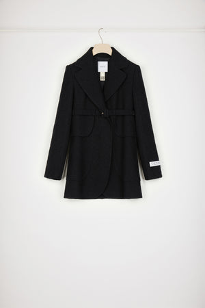Veste longue en tweed de coton bio mélangé