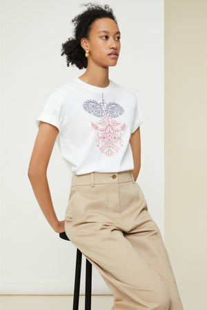 Embroidered T-shirt in organic cotton