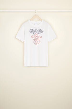 Embroidered T-shirt in organic cotton