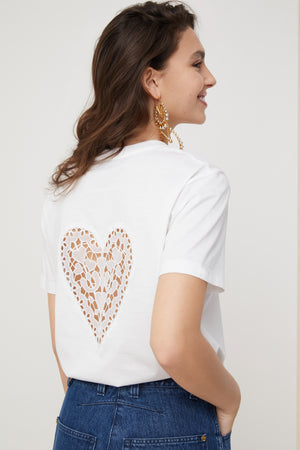 Heart cut-out organic cotton tee