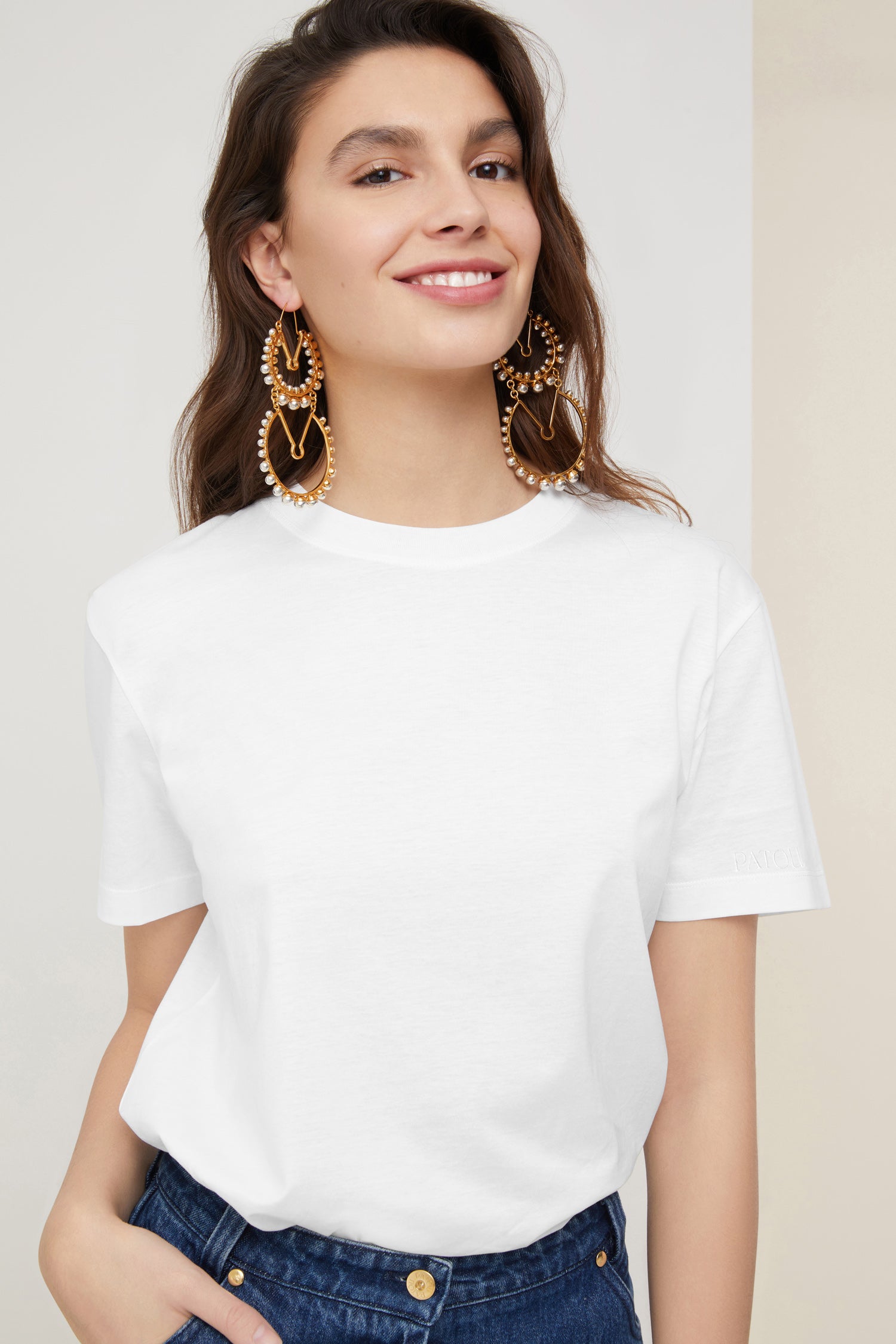Patou - Heart cut-out organic cotton tee - White - Patou says: follow your heart.White organic cotton tee. Patou label on the sleeve. Cut-out heart embroidery at the back. Japan exclusive!