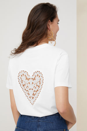 Heart cut-out organic cotton tee
