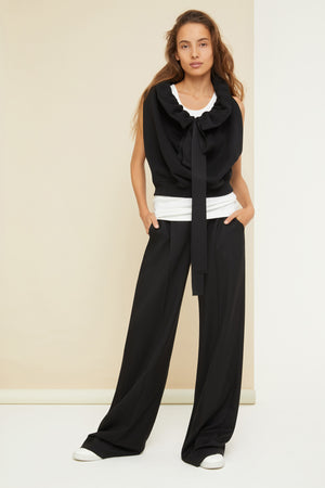 Grosgrain sleeveless sweatshirt in organic cotton