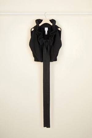 Grosgrain sleeveless sweatshirt in organic cotton