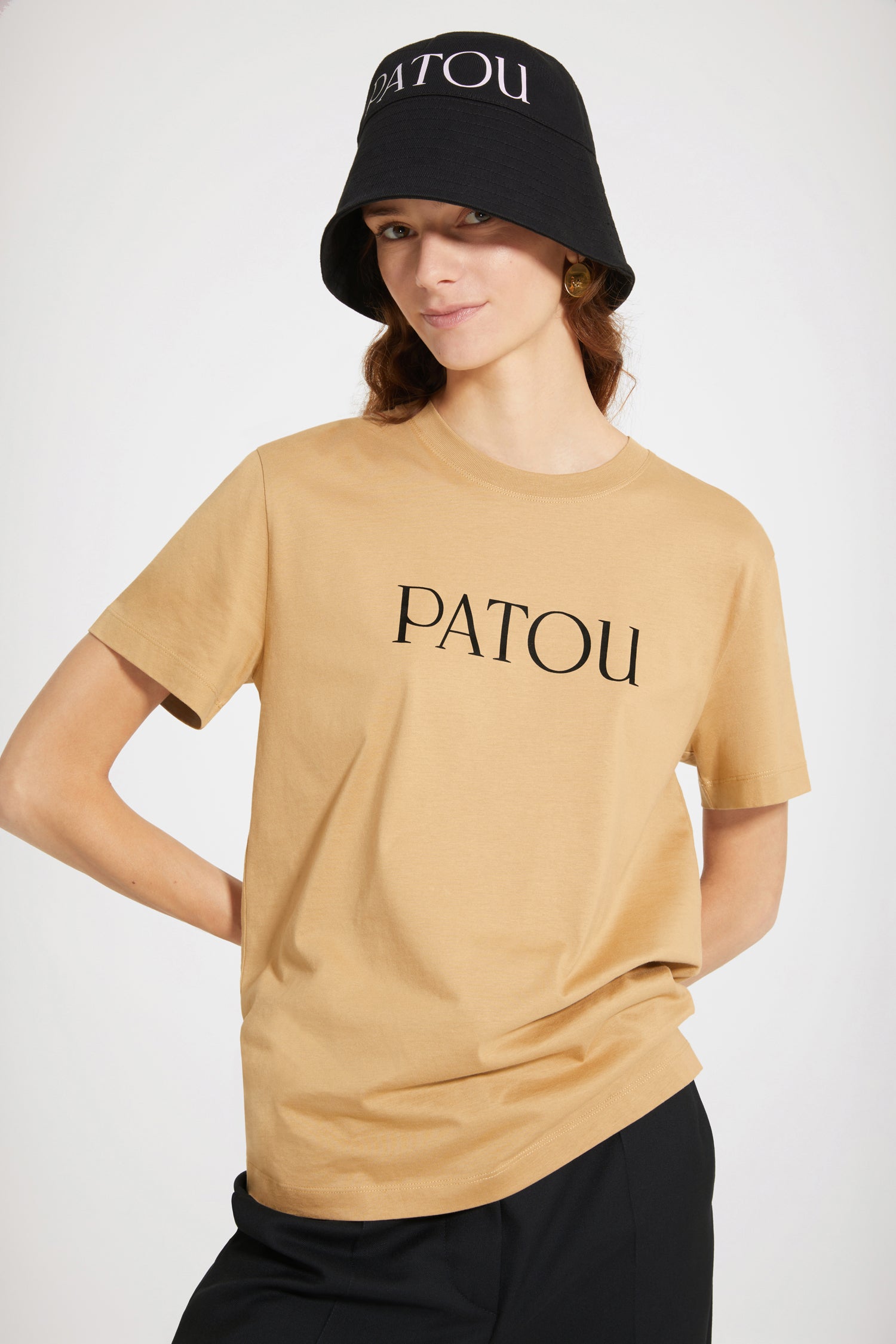 Patou logo t-shirt in organic cotton - Chestnut - XS