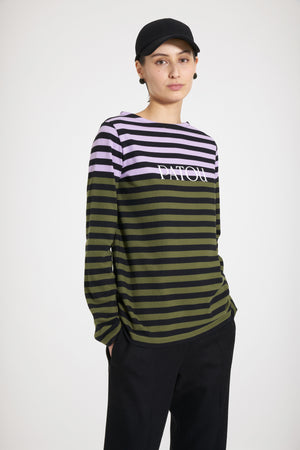 Multicoloured Breton top in organic cotton