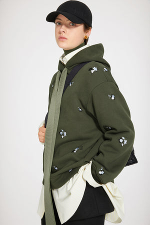Embroidered hoodie in organic cotton