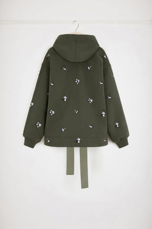 Embroidered hoodie in organic cotton