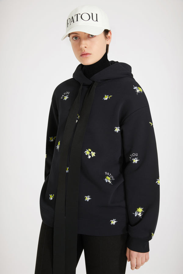 Patou - Embroidered hoodie in organic cotton
