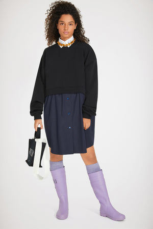 Vestito felpa ibrido in cotone bio