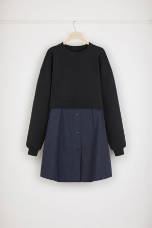 Vestito felpa ibrido in cotone bio