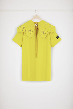 Detachable collar t-shirt dress in organic cotton