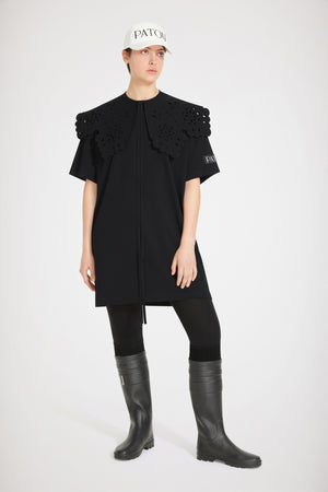 Vestito maglietta in cotone bio con colletto removibile