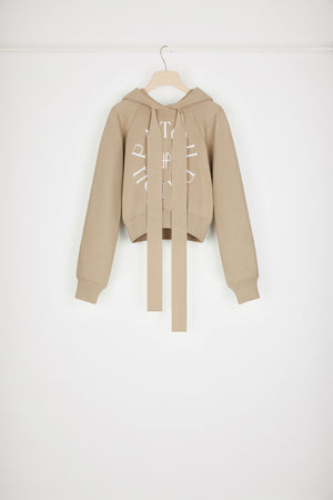 Felpa corta con logo medaglione in cotone bio