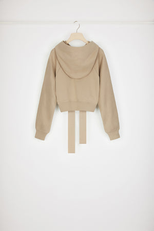 Felpa corta con logo medaglione in cotone bio