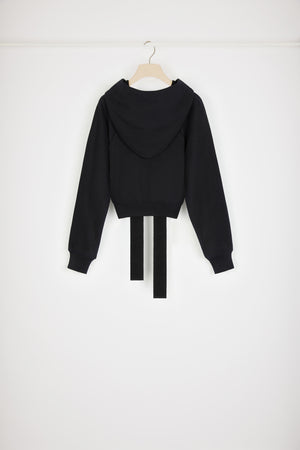 Medallion logo cropped hoodie in organic cotton