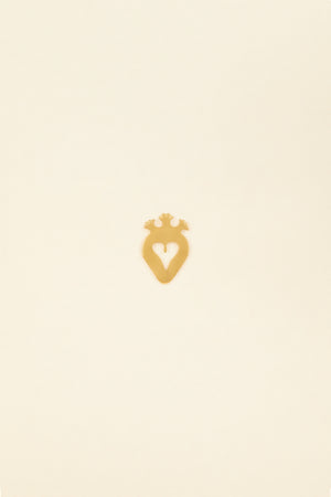 Cut-out heart brass brooch