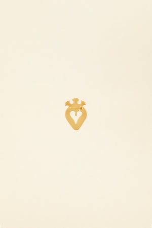 Cut-out heart brass brooch