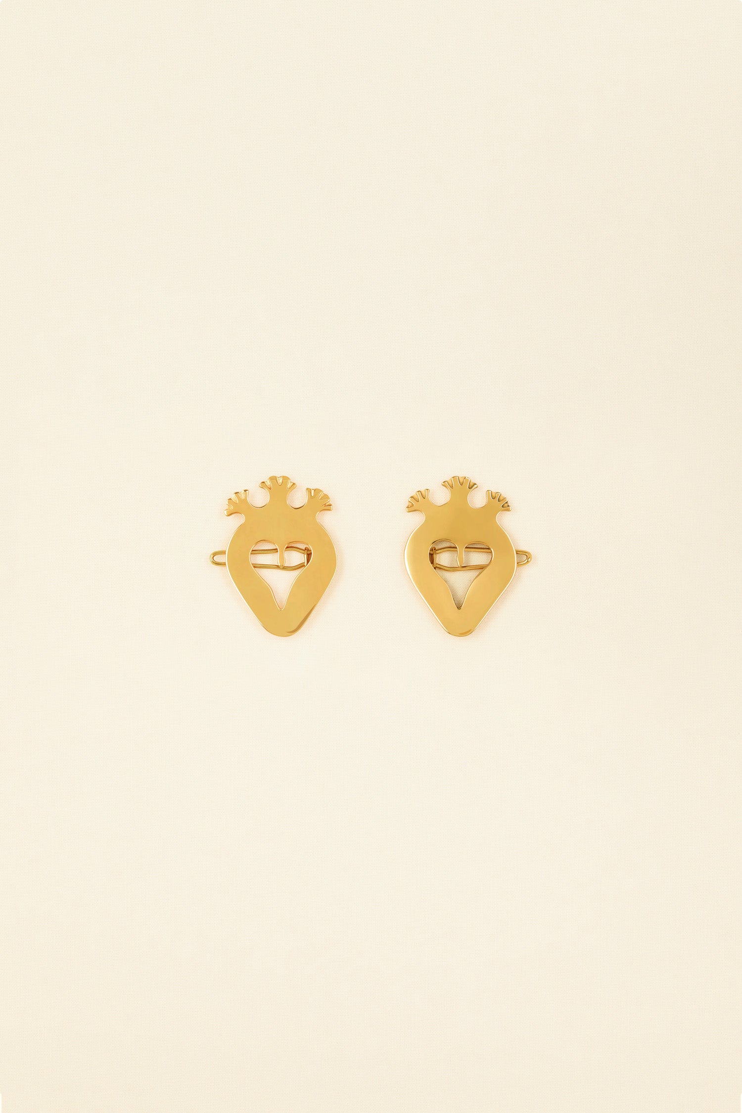 Patou - Fermacapelli a cuore in ottone - Gold - Dorati e lavorati, i fermacapelli non sono mai stati così affascinanti.Due fermacapelli in ottone dorato con oro fino. Taglio a forma di cuore.