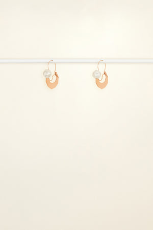 Small Facet Hoop Earrings - Copper and Silver