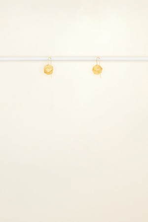 Faceted bead brass earrings