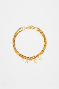Patou double choker in gold-plated brass