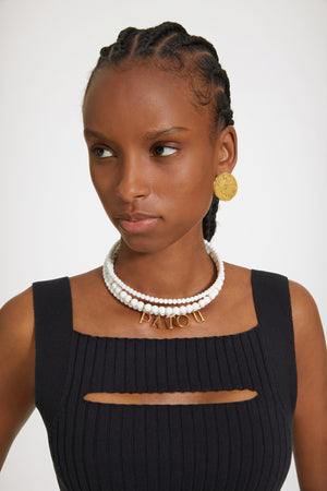 Patou coloured glass-bead necklace