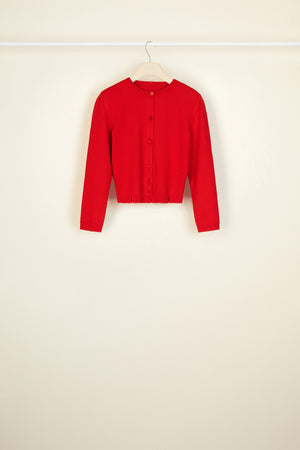 Cutwork collar cardigan