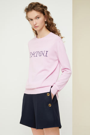 Logo-Pullover mit Kreuzstich