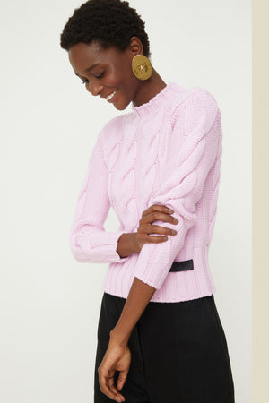 Pull à torsades en laine