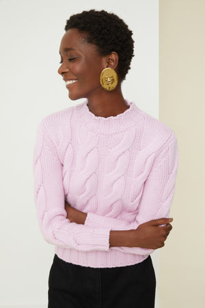 Pull à torsades en laine