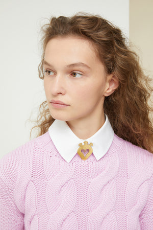 Pull à torsades en laine