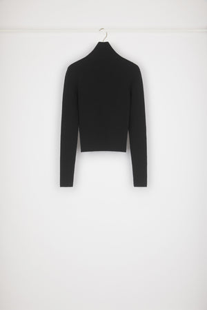 Pullover aus Rippstrick mit hohem Kragen