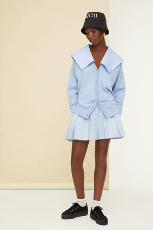 Oversize-Cardigan aus recycelter Wolle mit abnehmbarem Kragen