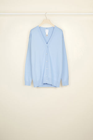 Oversize-Cardigan aus recycelter Wolle mit abnehmbarem Kragen