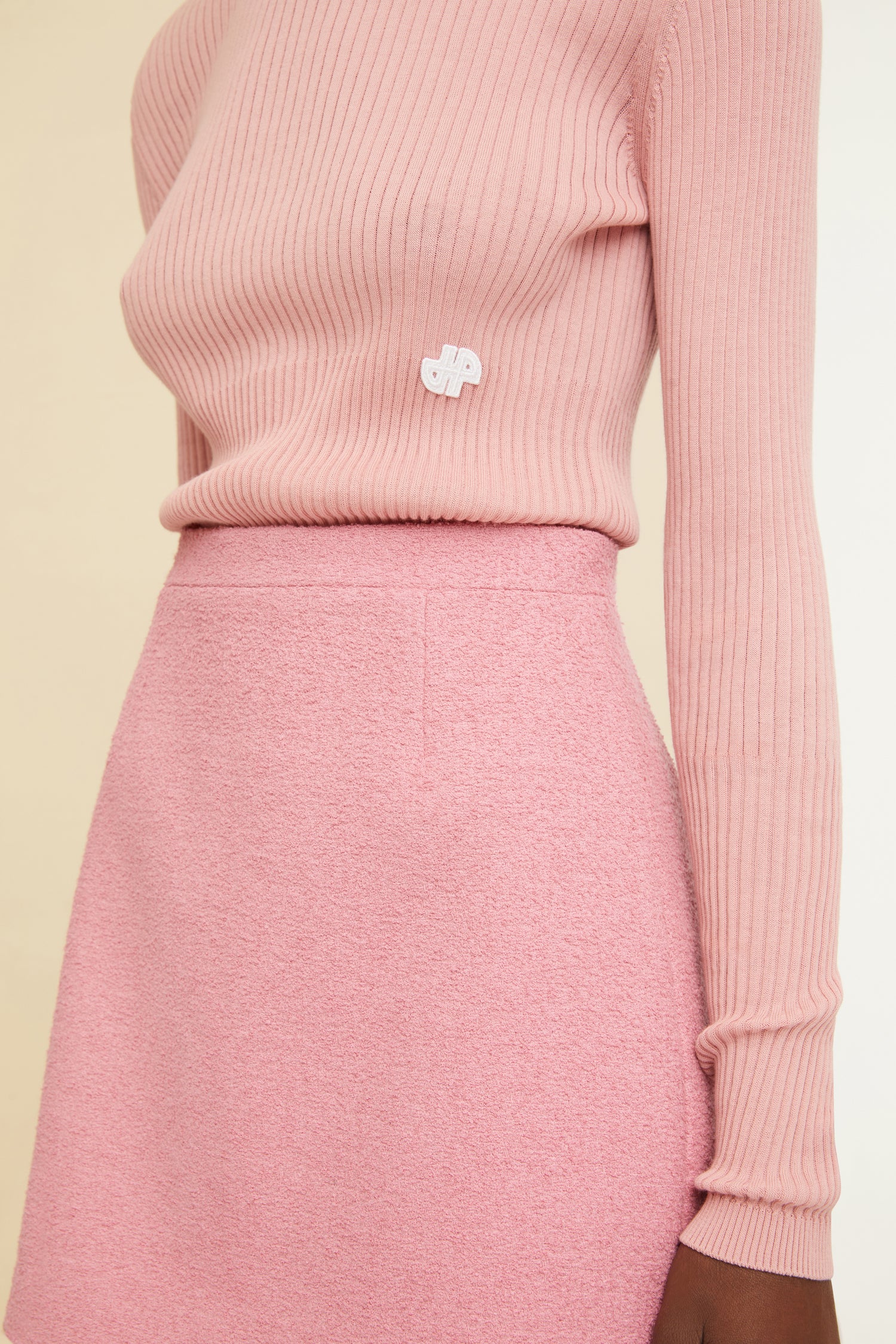 Patou Fitted rib knit jumper in organic cotton - Main Image