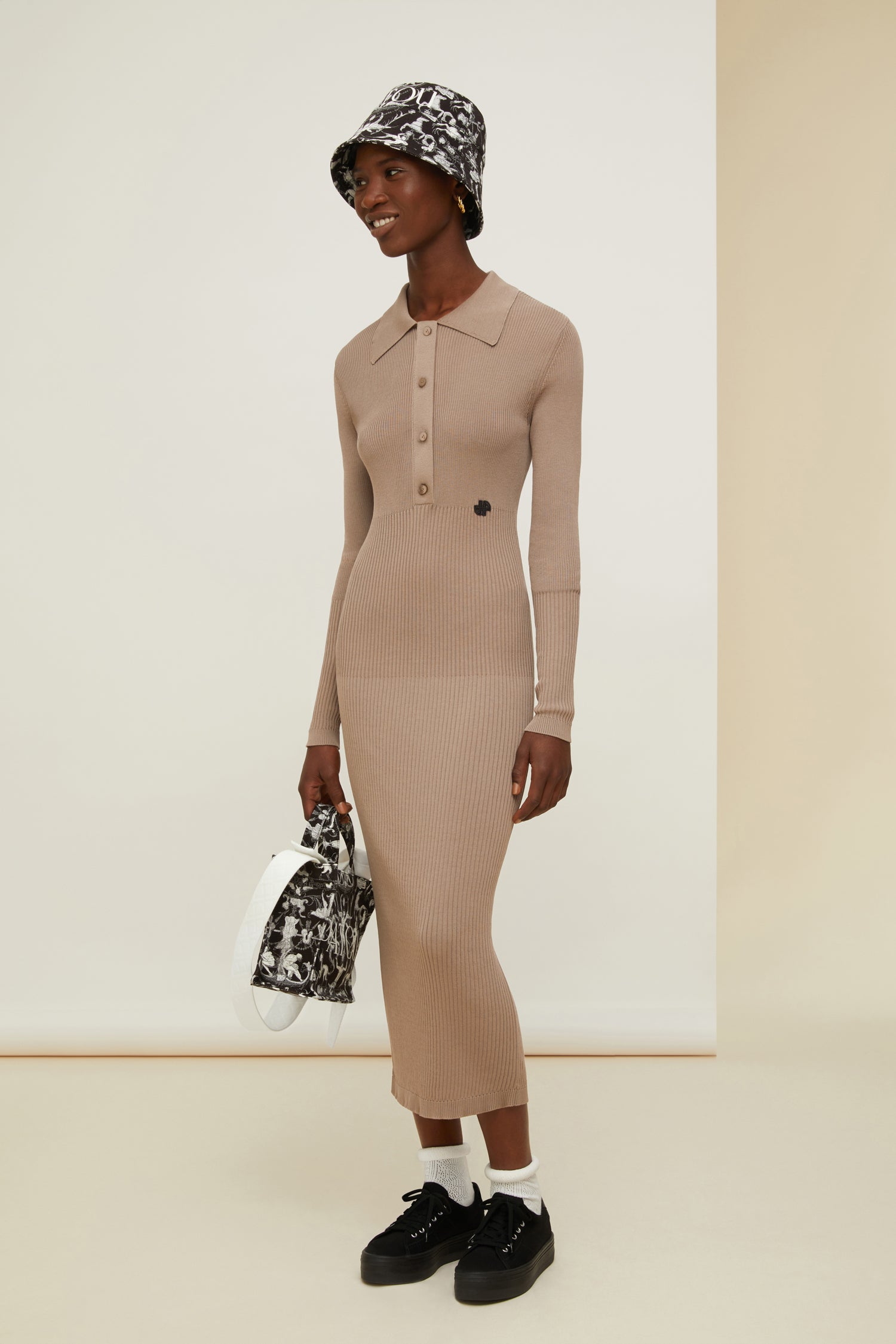 Patou | Knit polo midi dress in organic cotton Patou | Knit polo midi dress in organic cotton