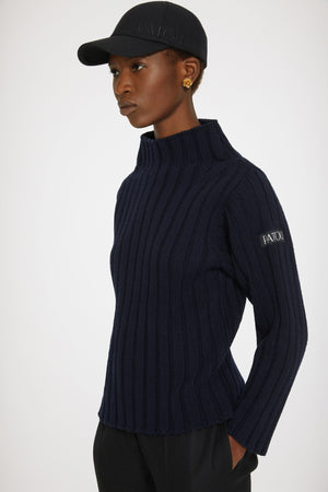 Maglione a costine larghe in lana e cachemire