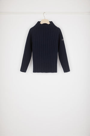 Maglione a costine larghe in lana e cachemire