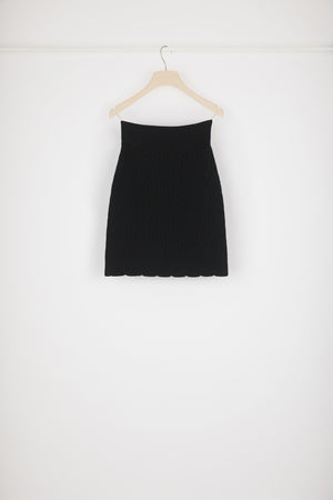 Rock mit Zopfmuster aus Merinowolle