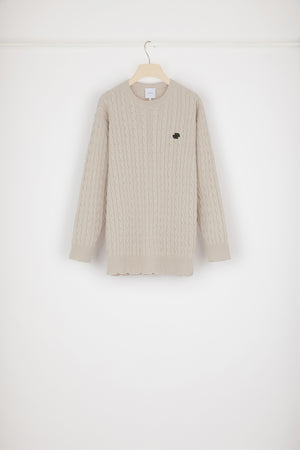 Maglione JP con trecce in lana