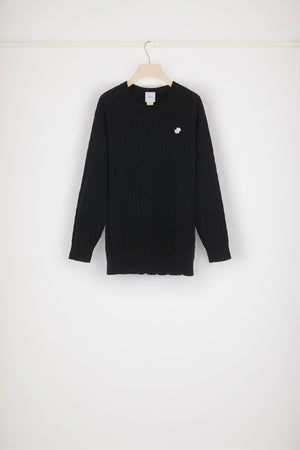 JP-Pullover mit Zopfmuster aus Merinowolle