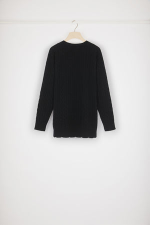 JP-Pullover mit Zopfmuster aus Merinowolle