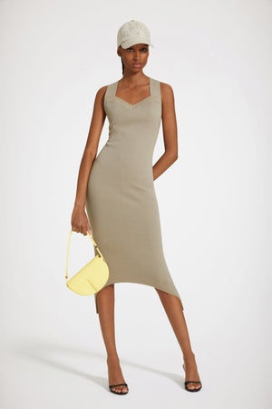 Strickkleid aus Wollmix mit rundem Saum