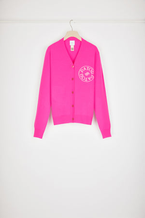 Patou stamp cardigan in wool and cashmere