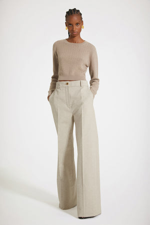 Maglia con schiena aperta in lana e cachemire