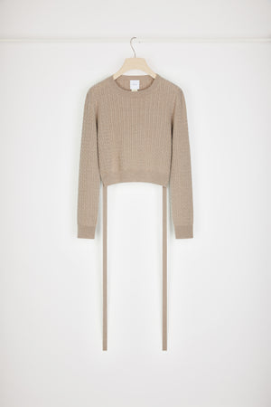 Maglia con schiena aperta in lana e cachemire