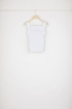 Cut-out tank top in organic cotton-blend knit