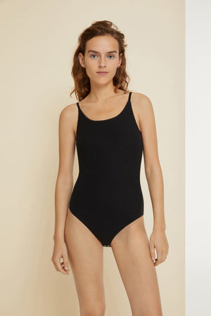 Ribbed bodysuit in organic cotton